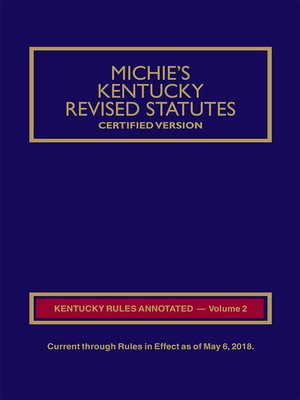 cover image of Michie's Kentucky Court Rules Annotated